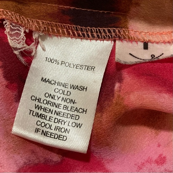 Ann Taylor Loft Ruffle Front Sleeveless Shirt | Size XL | Red-Pink-Orange-Black - Picture 6 of 9